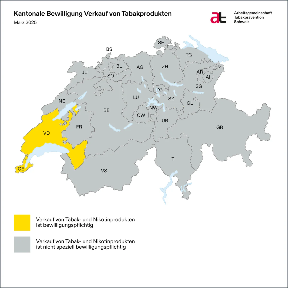 Kant Bewilligungen März 2025 mit Legende